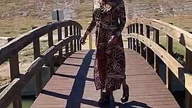 Staci Onit in Leopard Romp Outdoor Fetish!