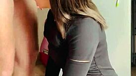 pretty girl teases and chokes on cock during sloppy face fucking