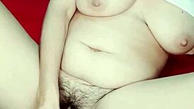 Cute girl enjoys deep dildo play