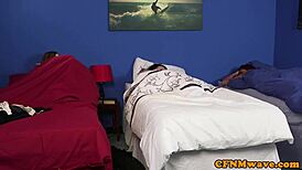 hey, british femdoms are cocksucking their sub in a group with ball licking close-ups