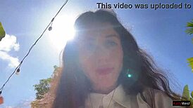 Friend Cums On My Face In Public Cafe For Food With Sperm During Cumwalk And Flashing Skirt