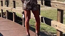 Staci Onit in Leopard Romp Outdoor Fetish!