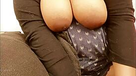 indian sexy babe shows natural tits while fucking