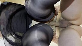 Oh man, I'm banging my fat girlfriend doggy style in the kitchen with her pantyhose on