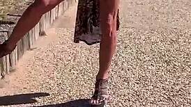 Staci Onit in Leopard Romp Outdoor Fetish!