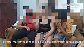 Married Woman With Two Men Anal Cumshot Spits In Cuck's Mouth