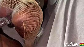 Lactating Ghana girl worships big black dick