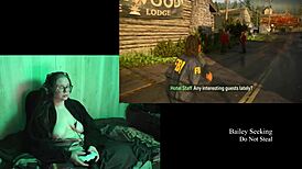 naked alan wake 2 playthrough with brunette babe 😍