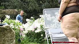 Large woman has her lover eat pussy after handjob and assfucking