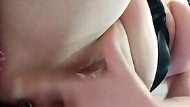 goddess in lingerie rips clothes while fucking her tight clit with huge toys