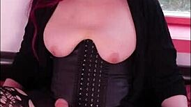 Sexy BBW Shemale in Cock Sleeve Scene