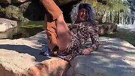 Staci Onit in Leopard Romp Outdoor Fetish!