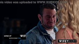 Victoria Rey says, 'Fuck me doggystyle while I hold my husband's hand, you old stud.'