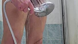 Masturbating with shower head