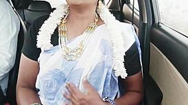 Indian bhabi in car with dirty talks and tits 😈