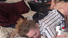 Blonde Milf Engages in Uncensored Foreplay and Doggystyle Creampie Before Big Game