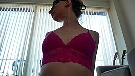 Yoga In See-Through Leggings!