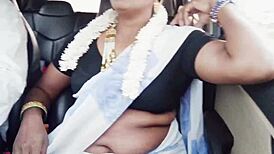 Indian bhabi in car with dirty talks and tits 😈