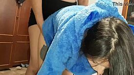 I Caught My Brunette Neighbors Masturbating And Joined Them In Lesbian Group Sex With Doggystyle And Jerk Off Instructions.