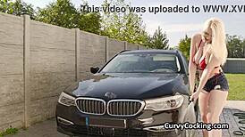 oh man, titty fucking this big tit car cleaning girlfriend feels so intense and wild