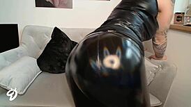 latex fetish video featuring big ass and sexy young models 😎