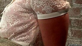 Bound Redhead Lesbian Gets Whipped And Punished With Toys