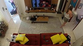 Hot Wife Recognized By Delivery Man, Allows Sucking On Living Room Sofa.