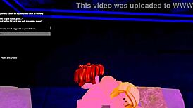 Stepmom sucks the cock of her stepson while his father works on Roblox.