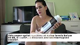 Anna unpacked the xspacecup masturbator and tested it with a footjob