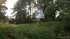 Teen Temptress Alice Flore Adds Subtle Thrill To Her Camping Day With Gentle Fingering