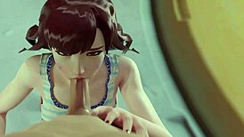 D.Va is practicing sucking that dick in the garage.