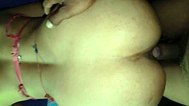 In the indian village, this fat husband fingered his girlfriend's ass shaking during their first interracial massage on the bus.