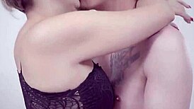 i gave double cumshot on her big tits and feet in threesome footjob