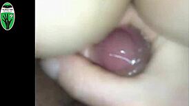 Blonde Dutch girl gets a sensual massage leading to cum on her big shaved boobs