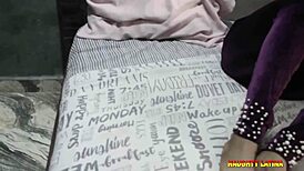 horny african babe masturbates with dildo in missionary