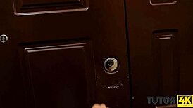 tutor4k fellow stretches attractive tutor instead of physics lesson