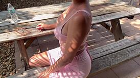 italian milf artemisia love flaunts big tits outside in tight dress while feeling horny