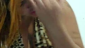 She's flashing with wild horniness, inviting cum on her tits and armpits in this fetish display