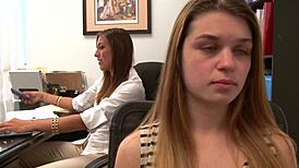 Office Lesbosex With Licking And Wet Pussy Diving