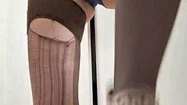 Sexy balloons mistress Elza Kom's financial domination unfolds with heels and lipstick.