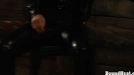 Bent over lesbian slave spanked and fingered by horny madame