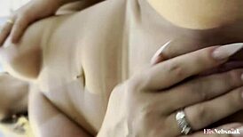 blonde starts day training, masturbates, sucks boyfriend's cock