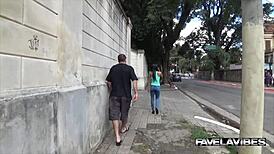 Morena gostosa interacts with estranho in front of marido with favela vibes