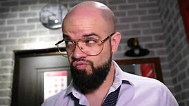 Fucks me in my TIGHT ANAL HOLE, bent over and wet for muscular pornstar cock.