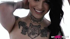 hardcore goth group swallows cum in foursome