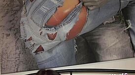 Teen Neighbor Gives Footjob And BJ.