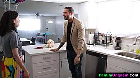 step daughter gets on her knees and starts blowing her stepdad in familyorgasm