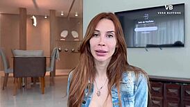 Argentinian milf suggestively tastes her stepson's cum in this erotic encounter