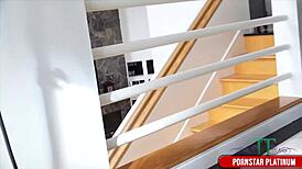 Blazing brunette tiffany tyler drains big dick james deens warm milk in close-up