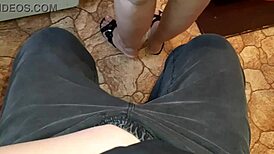 I Jerk Off To My Neighbor In The Kitchen While She Is Preparing Dinner